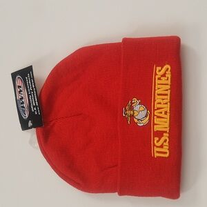U.S. Marines Knit Watch Cap/Beanie- Red Official Marines Apparel